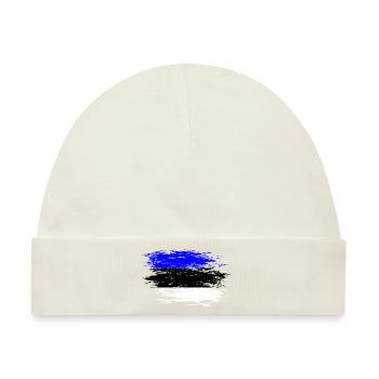 Estland Flagge used - Baby Premium Organic Mütze - Naturweiß - Vorne