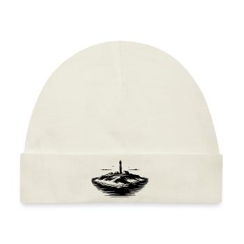 Insel mit Leuchtturm an der Küste - Baby Premium Organic Mütze - Naturweiß - Vorne