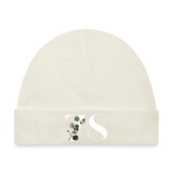 Nummer 78 Blumengrün - 78. Blumengeburtstag - Baby Premium Organic Mütze - Naturweiß - Vorne