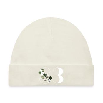 Nummer 83 Blumengrün - 83. Blumengeburtstag - Baby Premium Organic Mütze - Naturweiß - Vorne