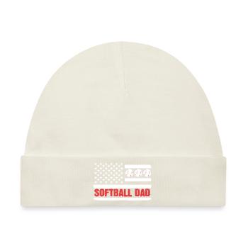 Softball Softball-Spieler Vater Vatertag Papa - Baby Premium Organic Mütze - Naturweiß - Vorne