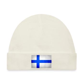 Flagge von Finnland, Finnland Flagge - Baby Premium Organic Mütze - Naturweiß - Vorne
