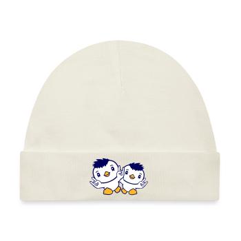 2 Heavy Metal Ente Vogel Team Küken Rock Handgeste - Baby Premium Organic Mütze - Naturweiß - Vorne
