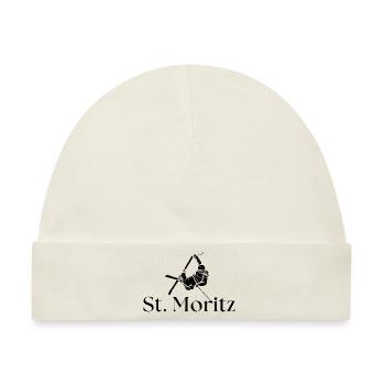 St. Moritz - Sankt Moritz - Skireise - Skiurlaub - Baby Premium Organic Mütze - Naturweiß - Vorne