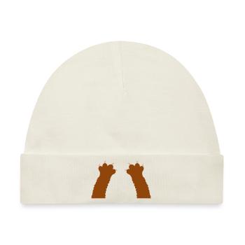 Katzen Klauen Pfoten Tatzen Krallen Silhouette - Baby Premium Organic Mütze - Naturweiß - Vorne