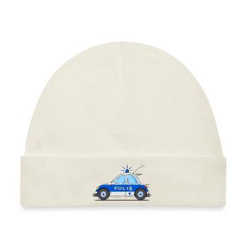 Polizeiauto Polis Blau - Baby Premium Organic Mütze - Naturweiß - Vorne