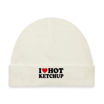 I Love Hot Ketchup - Baby Premium Organic Mütze - Naturweiß - Vorne
