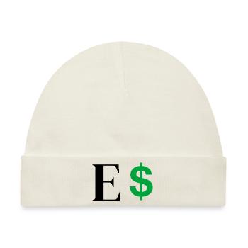 Buchstabe E Dollar - Baby Premium Organic Mütze - Naturweiß - Vorne