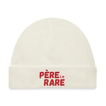 Seltene Perle Papa - Papa Geschenkidee - Baby Premium Organic Mütze - Naturweiß - Vorne