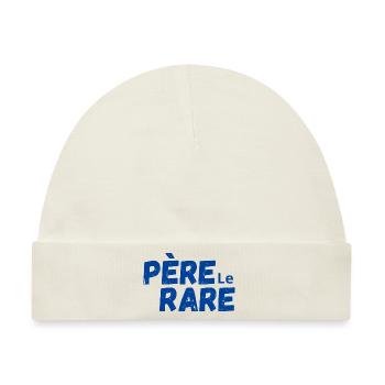 Seltene Perle Papa - Papa Geschenkidee - Baby Premium Organic Mütze - Naturweiß - Vorne