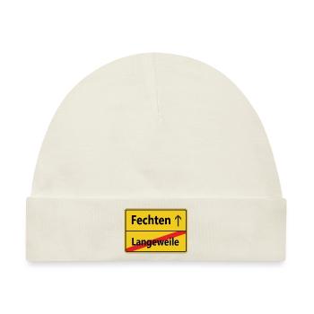 Langeweile? Fechten - Baby Premium Organic Mütze - Naturweiß - Vorne