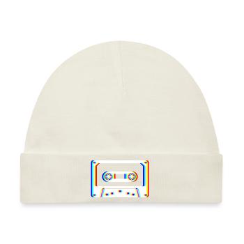 Glitch Kassette – Retro Tape - Baby Premium Organic Mütze - Naturweiß - Vorne