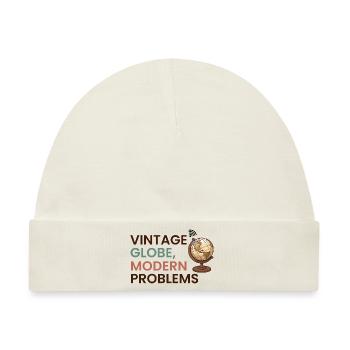Vintage Globe Moderne Probleme Reisen Humor - Baby Premium Organic Mütze - Naturweiß - Vorne