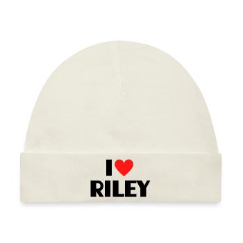 Ich liebe Riley Herz Grafik Namen Geschenk - Baby Premium Organic Mütze - Naturweiß - Vorne