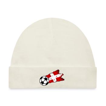 Schweizer Fußballflagge Kunst - Baby Premium Organic Mütze - Naturweiß - Vorne