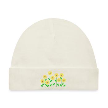 Blumenbeet (3c) - Baby Premium Organic Mütze - Naturweiß - Vorne