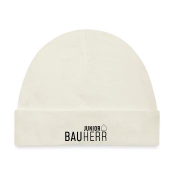 Junior Bauherr mit Haus - Baby Premium Organic Mütze - Naturweiß - Vorne