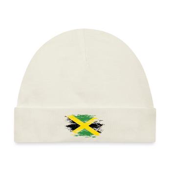 Jamaika Flagge used - Baby Premium Organic Mütze - Naturweiß - Vorne