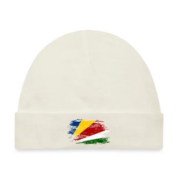 Seychellen Flagge used - Baby Premium Organic Mütze - Naturweiß - Vorne