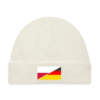 Pole Deutschland Polen - Baby Premium Organic Mütze - Naturweiß - Vorne