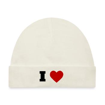 I Love - Baby Premium Organic Mütze - Naturweiß - Vorne