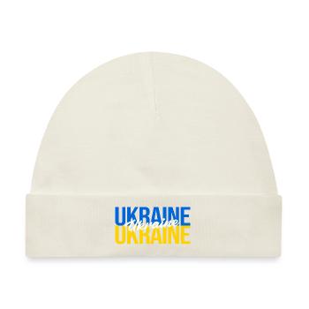 Ukraine - Baby Premium Organic Mütze - Naturweiß - Vorne
