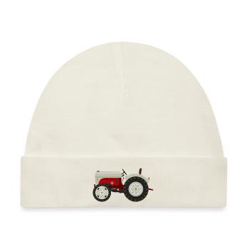 Retro Oldtimer-Traktor beige - Baby Premium Organic Mütze - Naturweiß - Vorne