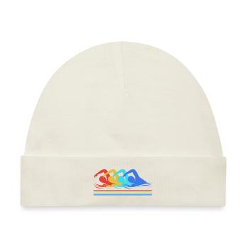 Schwimmen Schwimmer Schwimmbad Schwimmlehrer - Baby Premium Organic Mütze - Naturweiß - Vorne
