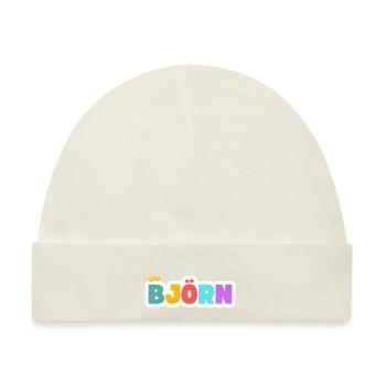 Björn! Personalisierbar - Baby Premium Organic Mütze - Naturweiß - Vorne