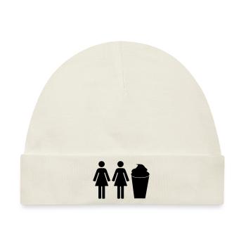 2 girls 1 cup - Baby Premium Organic Mütze - Naturweiß - Vorne