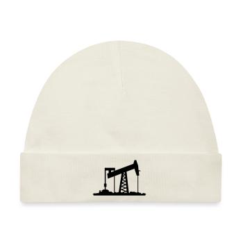 Ölförderung / oil rig (1c) - Baby Premium Organic Mütze - Naturweiß - Vorne