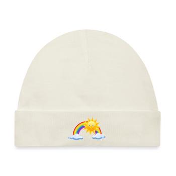 Sonne, Regenbogen, Wolken - Baby Premium Organic Mütze - Naturweiß - Vorne