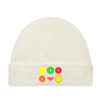DIGITAL FRUITS - Digitale Hipster Früchte - Baby Premium Organic Mütze - Naturweiß - Vorne