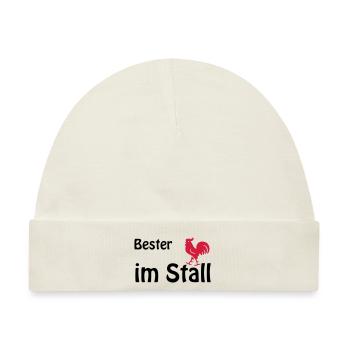 Bester Han im Stall, der Hahn im Korb - Baby Premium Organic Mütze - Naturweiß - Vorne