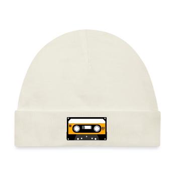 Musik Kassette Design Geschenk - Baby Premium Organic Mütze - Naturweiß - Vorne