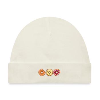 Donut Muffin Coole Kuchen Bild Bunt Geschenkidee - Baby Premium Organic Mütze - Naturweiß - Vorne