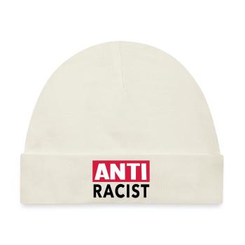 Anti Racist - Ansti Rassismus Shirt - Baby Premium Organic Mütze - Naturweiß - Vorne
