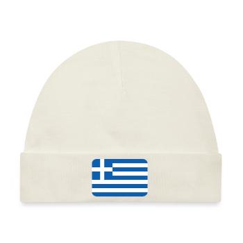 GREECE FLAG round corner 400 dpi - Baby Premium Organic Mütze - Naturweiß - Vorne