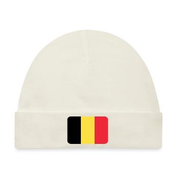 BELGIUM FLAG round corner 400 dpi - Baby Premium Organic Mütze - Naturweiß - Vorne
