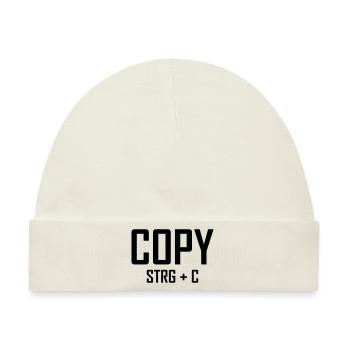 Copy Strg C - Vater Sohn Shirt - Baby Premium Organic Mütze - Naturweiß - Vorne