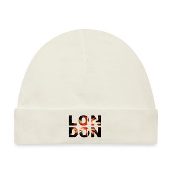 London Union Jack Lettering - Baby Premium Organic Mütze - Naturweiß - Vorne