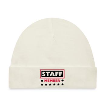 Staff Member Freunde Team Mitarbeiter Crew Logo - Baby Premium Organic Mütze - Naturweiß - Vorne