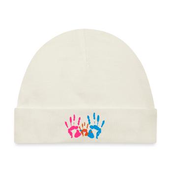 Handabdruck - Familie - Baby Premium Organic Mütze - Naturweiß - Vorne