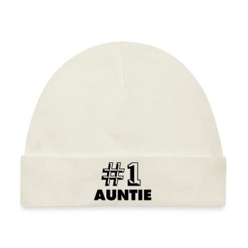 number one auntie - Baby Premium Organic Mütze - Naturweiß - Vorne