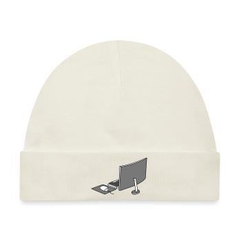 maus tastatur bildschirm home office buero arbeits - Baby Premium Organic Mütze - Naturweiß - Vorne