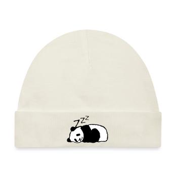 Panda schläft Nickerchen schlafen - Baby Premium Organic Mütze - Naturweiß - Vorne
