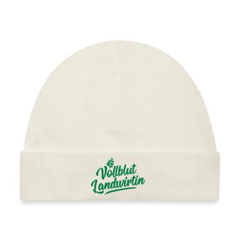 landwirtin vollblut farmerin - Baby Premium Organic Mütze - Naturweiß - Vorne