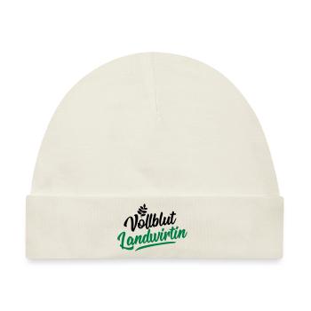 landwirtin vollblut design - Baby Premium Organic Mütze - Naturweiß - Vorne