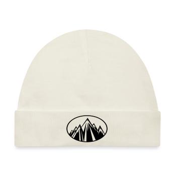 mountains design oval - Baby Premium Organic Mütze - Naturweiß - Vorne