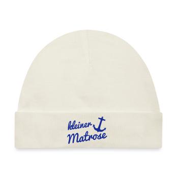 Kleiner Matrose mit Anker - Baby Premium Organic Mütze - Naturweiß - Vorne